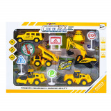 Play set constructii + semne circulatie, 12 piese