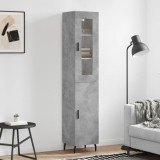 vidaXL Dulap &icirc;nalt, gri beton, 34,5x34x180 cm, lemn prelucrat