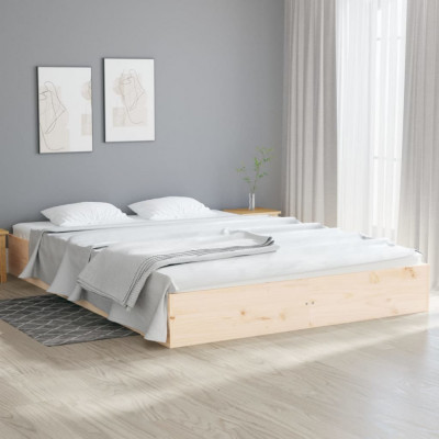 vidaXL Cadru de pat, 140x200 cm, lemn masiv foto