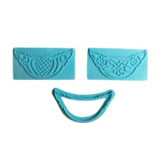 Set de 3 sabloane pentru decorare torturi, Turcoaz, 11 cm, 364COF