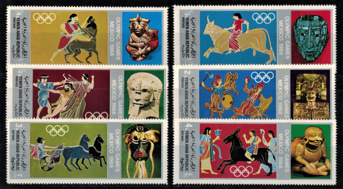 YEMEN 1968 - Jocuri Olimpice , arta antica / serie completa MNH