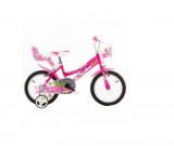 Bicicleta pentru fetite cu diametru 16 inch 166 RN, Dino Bikes