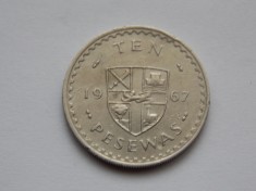 10 PESEWAS 1967 GHANA foto