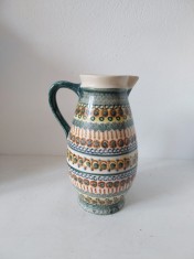 Ulcica carafa vas ceramic vintage Bunzlau / Bolesławiec, 24cm inaltime x 13cm diametru