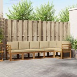 vidaXL Set de canapele de exterior cu pernă 6 pcs Natural și Bej 3366451