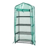 Sera gradina Chaam 158x69x49cm verde cu 4 rafturi [en.casa] HausGarden Leisure