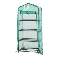 Sera gradina Chaam 158x69x49cm verde cu 4 rafturi [en.casa] HausGarden Leisure