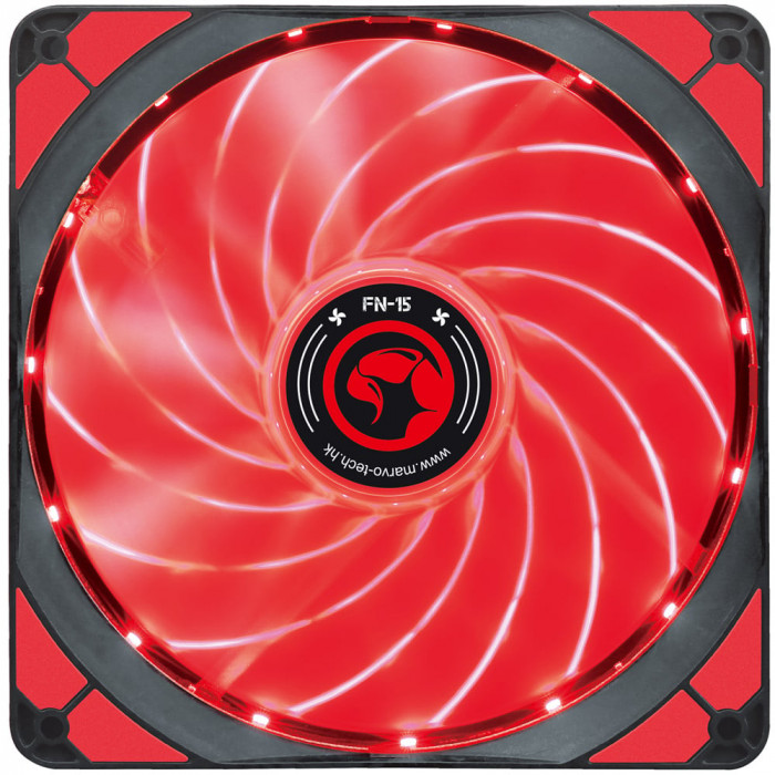 Ventilator 140 mm Marvo FN-15 red LED