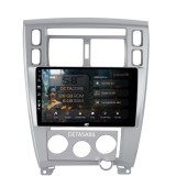 Navigatie Hyundai Tucson (2004-2010) rama argintie 8GB RAM Android Octacore Slot Sim 4G DSP GPS Wi-FI Carplay Android Auto USB Bluetooth Waze Touchscr