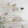 VidaXL Rafturi perete suspendate 4 buc. stejar/alb 120x23,5x3,8 cm MDF 326587
