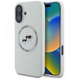 Husa MagSafe pentru Apple iPhone 16, Karl Lagerfeld, Silicone Karl &amp; Choupette&#039;s Heads, Bej