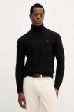 Aeronautica Militare pulover de l&acirc;nă culoarea negru, cu guler, MA1587UL00904