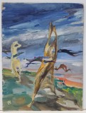 Tablou Ulei/Carton &quot;Himere&quot; Semnat cu Monograma, 48x35.7cm - Album de Arta