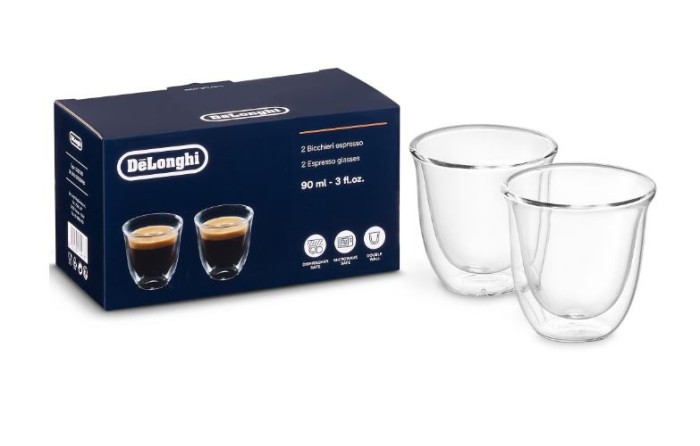 Set 2 pahare espresso, 90 ml, DELONGHI 5513284151