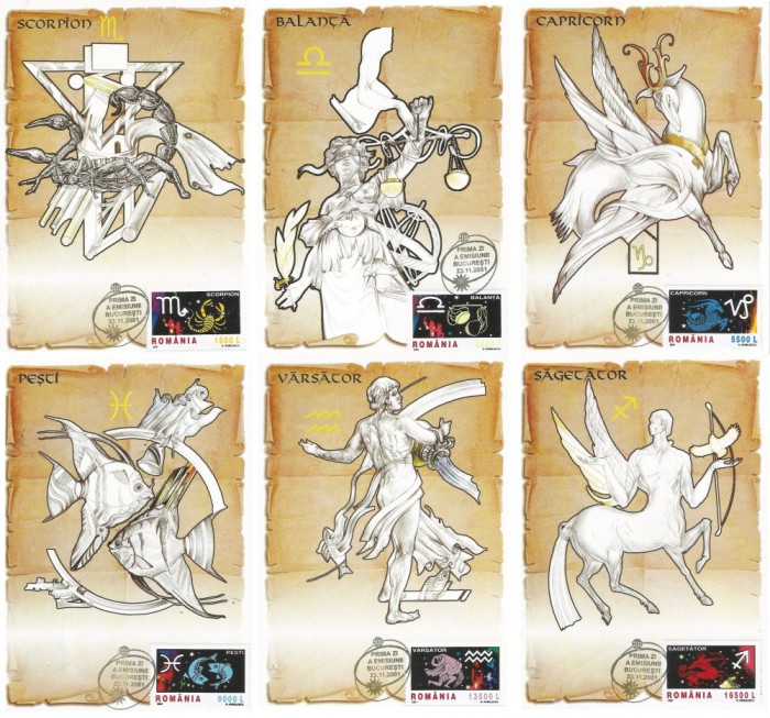 |Romania, LP 1574/2001, Semnele Zodiacului (I), maxime