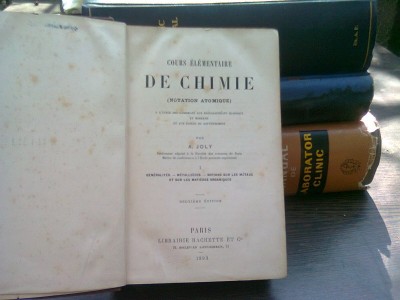 Cours elementaire de chimie - A. Joly foto