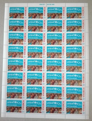 TIMBRE ROMANIA LP1751/2006 UNICEF-60de ani COALĂ de 32 de valori MNH foto