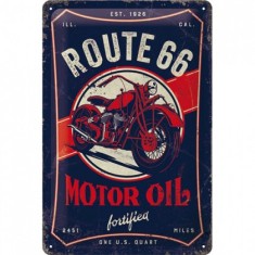 Placa metalica - Route 66 Motor Oil foto