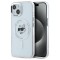 Husa MagSafe pentru Apple iPhone 15 Plus, Karl Lagerfeld, IML Metal Choupette&#039;s Head, Alba