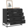 VidaXL Dulap cu sertare, negru, 70x41x70 cm, lemn compozit