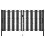 vidaXL Poartă de gard grădină, antracit, 4 x 2,5 m, oțel