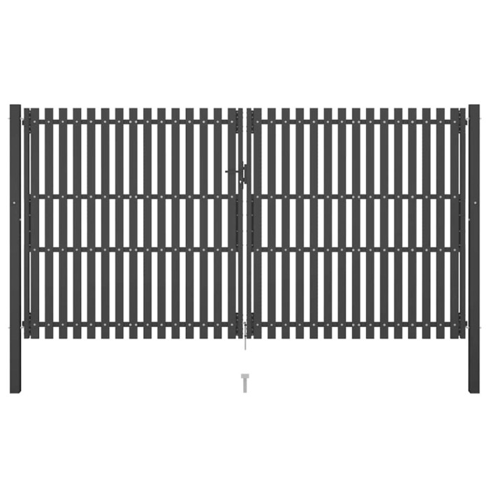 vidaXL Poartă de gard grădină, antracit, 4 x 2,5 m, oțel
