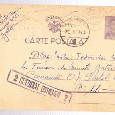 AMS# - CARTE POSTALA CENZURAT BOTOSANI - 2, 1943