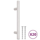 Manere de dulap, 20 buc., argintiu, 96 mm, otel inoxidabil