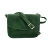 Geanta dama umar piele naturala vachetta verde P158V, postas, 18x9x13 cm, fabricata in Italia