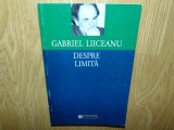 DESPRE LIMITA -GABRIEL LIICEANU, Humanitas