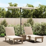 VidaXL Umbrelă de soare grădină st&acirc;lp aluminiu alb nisipiu 180x110 cm