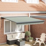vidaXL Cortina Retractabilă Verde și alb 350 x 250 cm Stofă și Metal 3330479