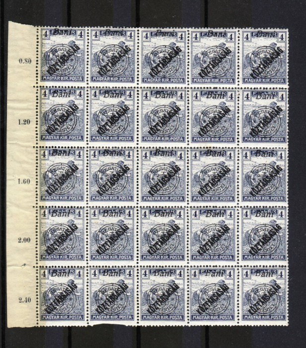 Romania 1919 Emisiunea Cluj Bloc 25 t. MNH