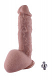 Dildo Realist Conectare KlicLok pentru Masini de Sex Hismith, Natural, 21 cm