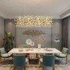 Candelabru Cristal MINUET 9x G9, Lungime 70cm, Auriu Lucios, Inaltime Reglabila, Alessandro DESIGN