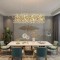 Candelabru Cristal MINUET 9x G9, Lungime 70cm, Auriu Lucios, Inaltime Reglabila
