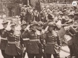 Fotografie militarie si razboaie , parada militara Sinaia , anii 1938 -1939 , Carol al II lea