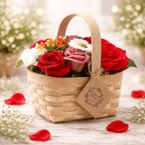 Buchet mare flori rosii