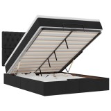 Cumpara ieftin Cadru de pat otoman cu saltea tesatura neagra 140x190cm