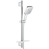 Set de dus cu bara 60 cm, para 3 jet si savoniera, Grohe Rainshower SmartActive 130 Cube, crom
