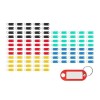 Set 100 brelocuri multicolore, din plastic, cu eticheta, pentru chei