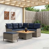 vidaXL Seturi de mobilier 5 pcs Gri și albastru marin Ratan PE 3422207
