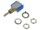 Comutator basculant APEM 5637A 3 poziții SP3T (ON)-OFF-(ON) 3A 250VAC