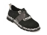 Pantofi EPICA negri, 117K480, din piele intoarsa