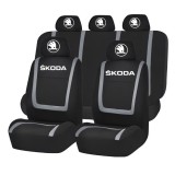 Set Huse Scaune Universale Compatibile cu Skoda Nou &ndash; Negru/Gri
