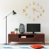 VidaXL Ceas de perete 3D, auriu, 100 cm, XXL, design modern