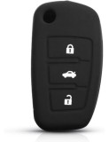 Husa cheie auto din silicon pentru Audi tip briceag 3 butoane Negru