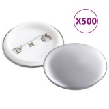 vidaXL Piese ecuson cu agrafă de prindere pe spate 500 seturi 37 mm
