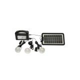 Kit panou solar cu lampa , lanterna, USB, si 3 becuri 6V 4Ah