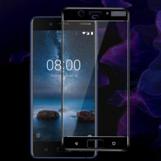 Folie Sticla Nokia 8 Protectie Display Acoperire Completa Neagra foto